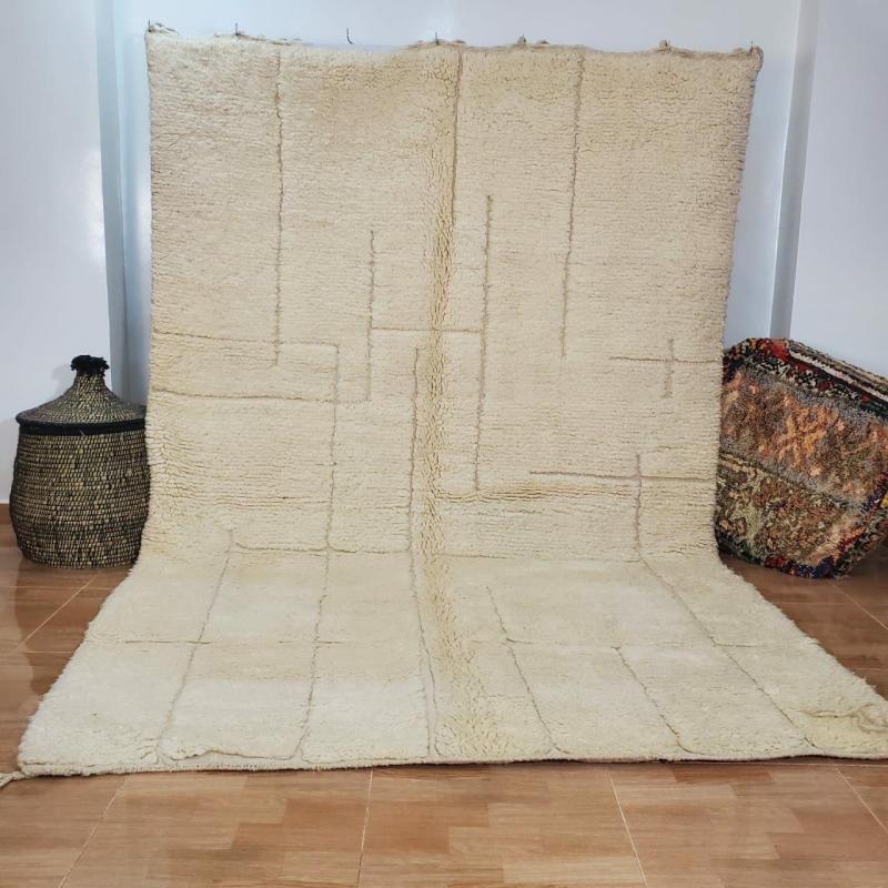 White Nahram Marokkaans handgemaakt tapijt